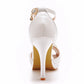 Women Lace Peep Toe Bridal Wedding Stiletto Heel Platform Sandals