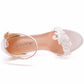 Women Lace Open Toe Ankle Strap Bridal Wedding Stiletto Heel Sandals