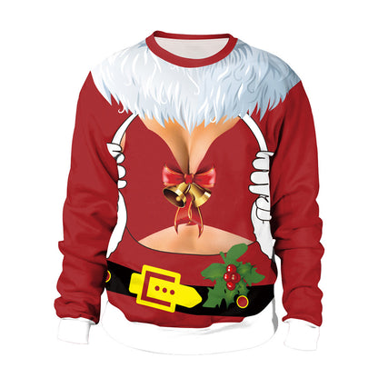Spoof Christmas Turtleneck Round Neck Couple Sweatshirt