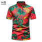 Men's Hawaii Casual Henry Stand-Up Collar Short Beach Shirts