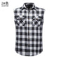 Men's Casual Flannel Grid Sleeveless Cotton Plus Size Vest Shirts