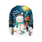 Couple Christmas Snowman Printed Turtleneck Sweatshirt