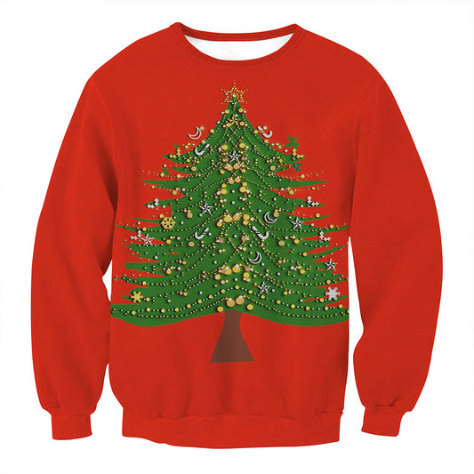 Christmas Tree Round Neck Loose Couple Sweater