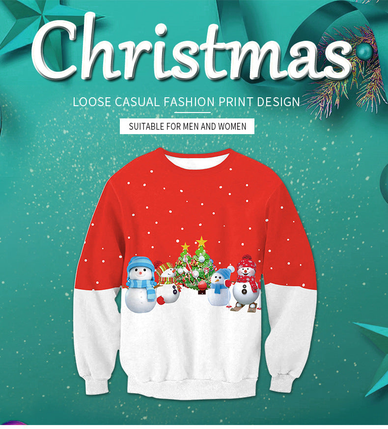 Christmas Long-sleeved Loose Round Neck Couple Sweater
