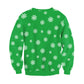Couple Christmas Round Neck Long Sleeve Loose Green Sweater