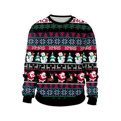 Christmas Folk Style Pullover Round Neck Couple Sweater