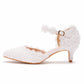 Women Lace Pointed Toe Mary Janes Wedding Sandals