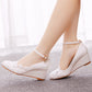 Rhinestone Lace 5cm Wedge Heel Women Pumps Wedding Shoes