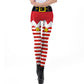 Christmas Red Striped Leggings Tights