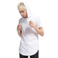 Men's Hip-Hop Street Style Double Zipper Long Hooded Short Sleeves T-shirt