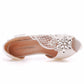 Women Rhinestone Lace Peep Toe Bridal Wedding Stiletto Heel D'Orsay Platform Sandals