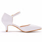Women Pointed Toe Mary Janes Middle Heel Wedding Sandals