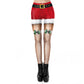 Christmas Lace Bow Leggings Cropped Trousers