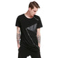 Men's Street Style Hip-Hop Round Neck Fashion Short Sleeves Specialty Hem Zipper Split Joint T-shirt