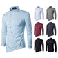 Men's Youth Personality Helical Irregular Color Ful Henry Stand-Up Collar Shirts