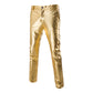 Men's Slimming Pants Solid Casual Bright Face Bronzing Gold Trousers Pants