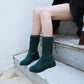 Round Toe Faux Suede Flat Ankle Boots Women Shoes 7854