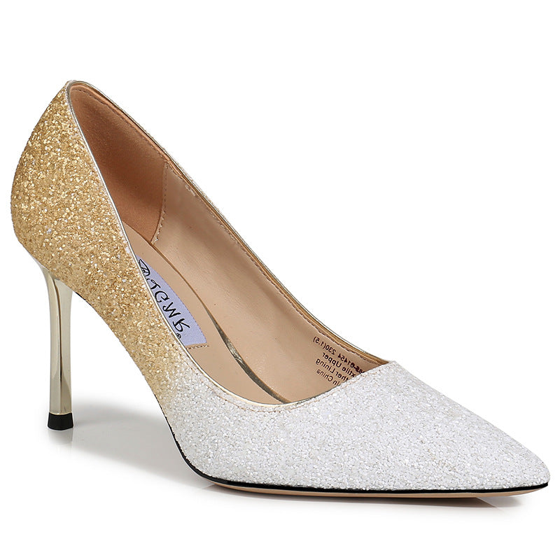 Glitter Women Pumps High Heels Spike Party Bridal Shoes Woman