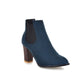 Women Faux Suede High Heels Ankle Boots Chunky Heel Pumps 1402