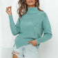 Solid Color Turtleneck Long-sleeved Women Pullover Sweater