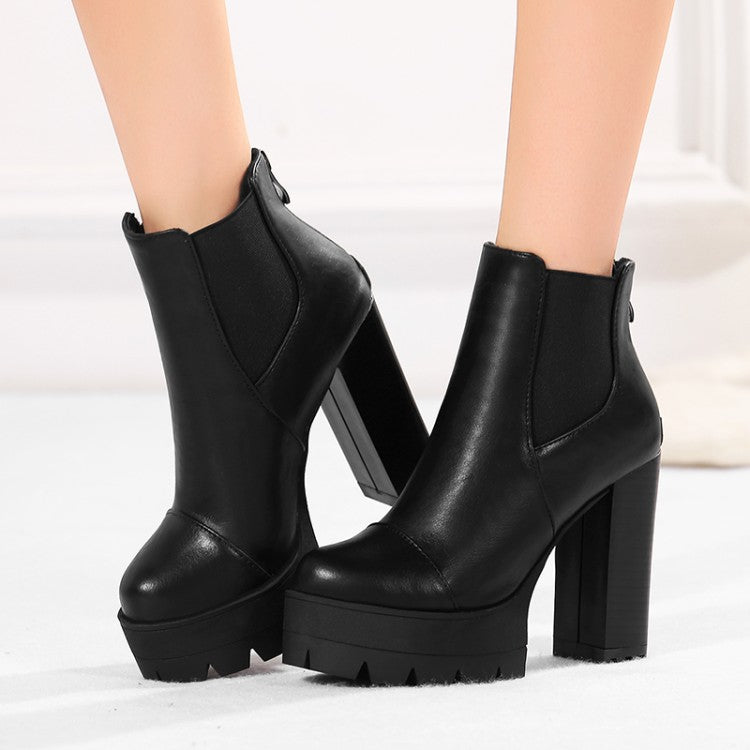 Chunky Heel Pumps Ankle Boots Women Shoes New Arrival