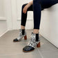 Women Snake-print High Heels Short Boots