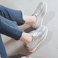 Women Wedges Laser Lace Up Platform Casual Shoes