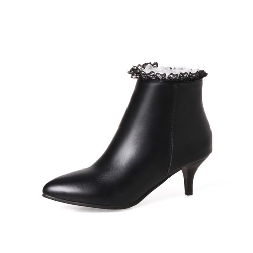 Women Lace High Heels Ankle Boots