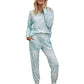 Womens Gradient Pajamas Tie-dye Long-sleeved Pullover Tops Trousers Home Two-piece Suit