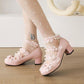 Women Lace Mary Jane Pumps High Heels