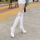 Women Lace High Heels Platform Knee High Boots
