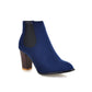 Women Faux Suede High Heels Ankle Boots Chunky Heel Pumps 1402