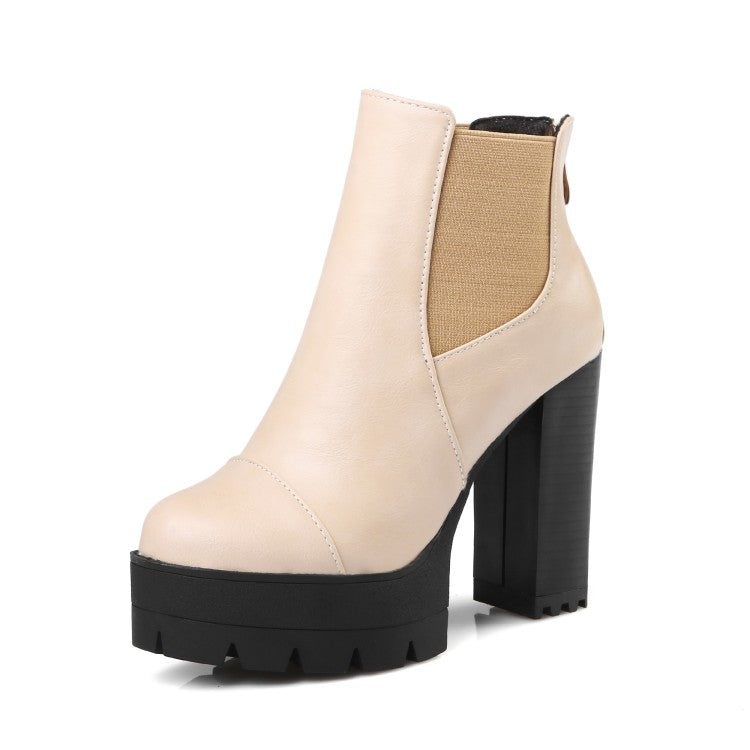 Chunky Heel Pumps Ankle Boots Women Shoes New Arrival