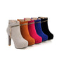 Women's Zipper High Heels Platform Short Boots