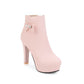 Pu Leather Platform High Heels Short Boots Winter Women Shoes 6410