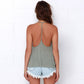 Sexy Y Line Backless Loose Solid Color Women Sling Tank Top