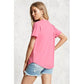 Sexy V Neck Shirt Solid Color Short Sleeve Women T Shirts