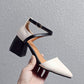 Women Pointed Toe Buckle High Heel Chunky Sandals