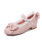 Women Chunky Low Heel Pumps Mary Janes Shoes with Bowtie