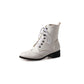 Round Toe Patent Leather Lace Up Women's Ankle Boots