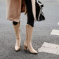 Women Pointed Toe Zip High Heels Knee High Boots