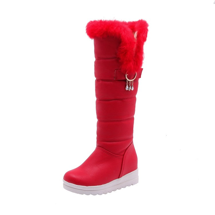 Warm Fur Snow Boots Women Platform Knee High Boots 4885