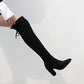 Women Velvet High Heel Tall Boots