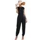 Womens Solid Color Sleeveless Jumpsuit
